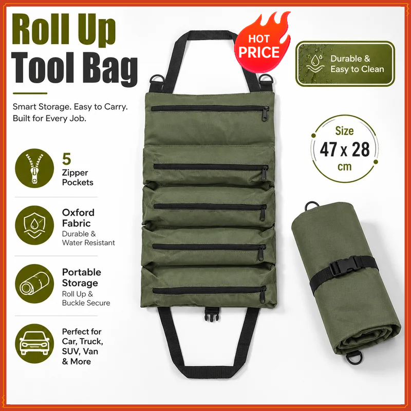 Heavy Equipment Operator - Heavy Duty Roll Up Tool Bag,